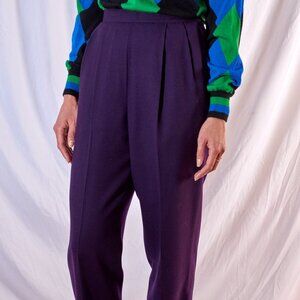 100% wool violet women pants